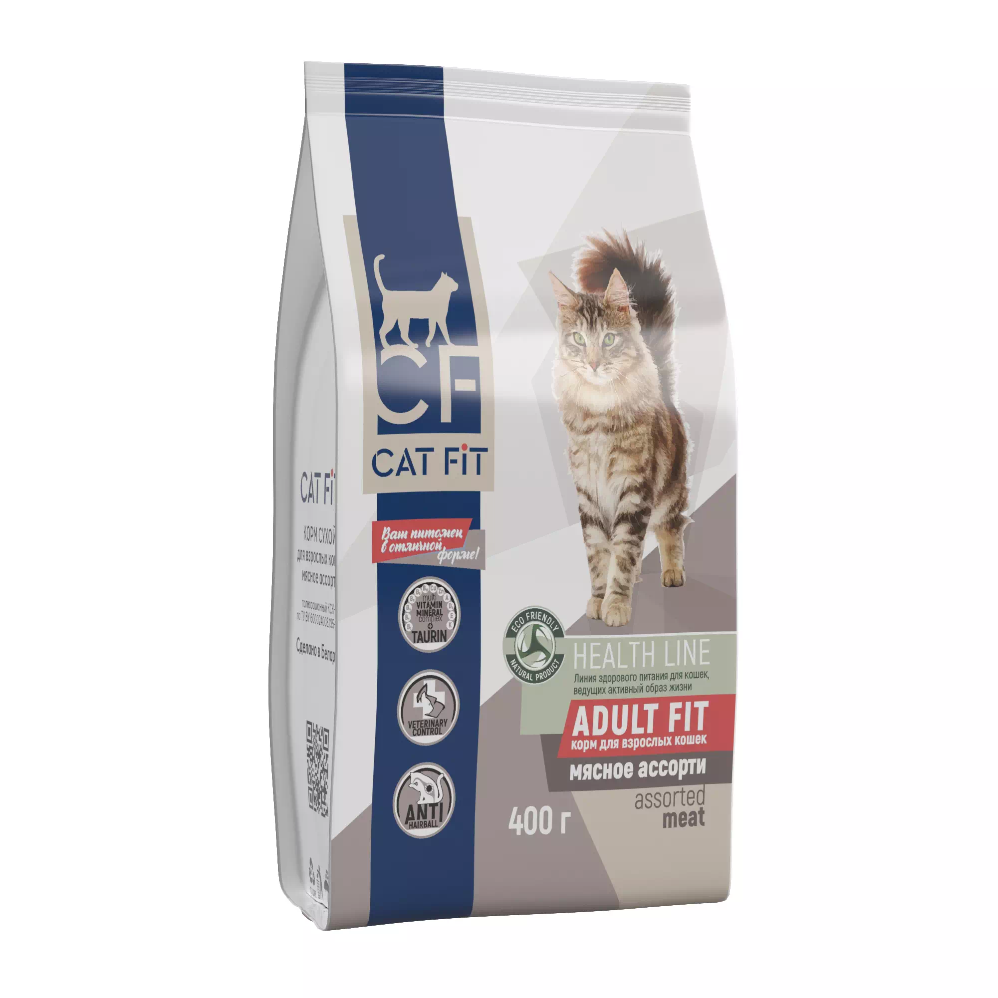 «CAT FIT» корм сухой для взрослых кошек мясное ассорти
